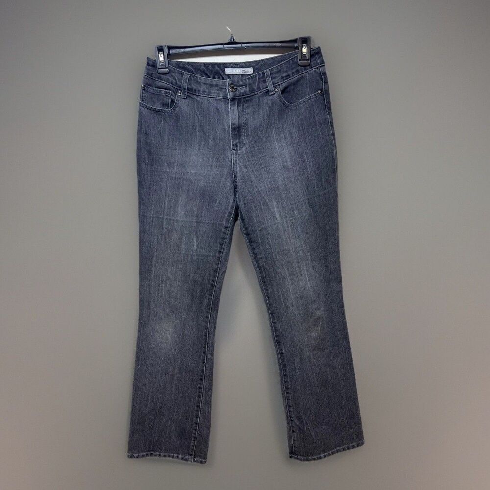 Chico’s Platinum Gray Girlfriend Denim Plus Size 1  (XXL)